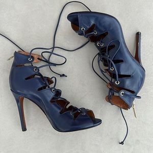 Schultz Navy Lace Up Heels